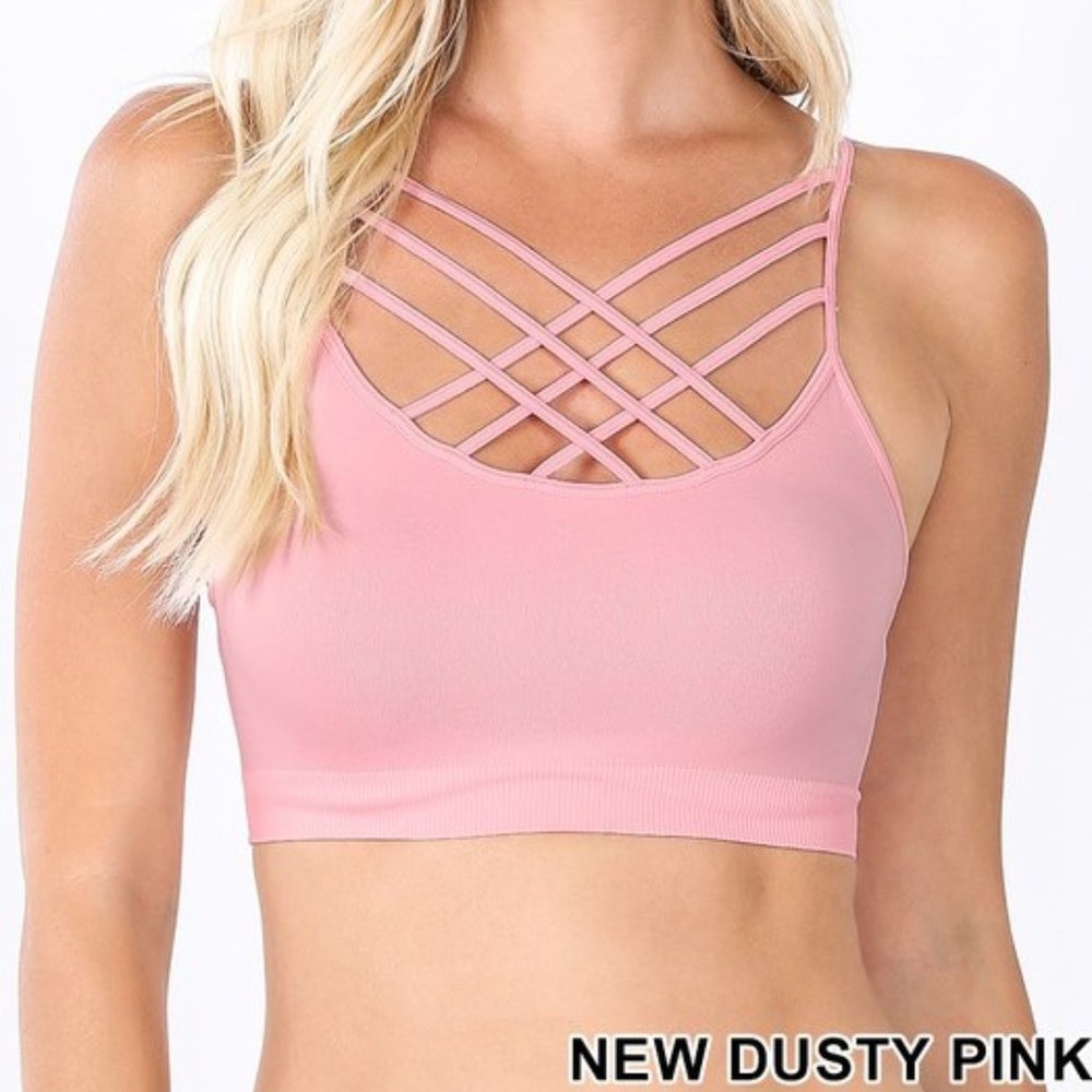 Dusty Pink Strappy Bralette *ALL ITEMS ARE NEW, FROM MY CLOSED BOUTIQUE* #8657